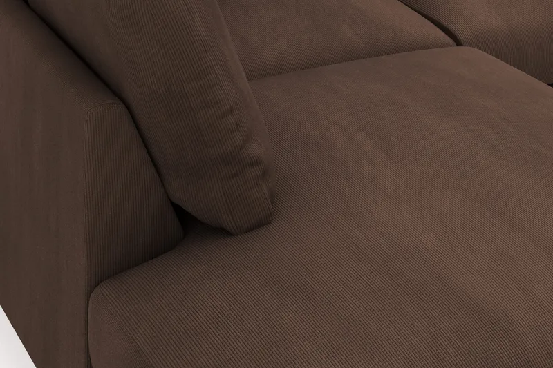 Menard 4-sits Vänstervänd L-formad Djup Schäslongsoffa i Manchester - Brun - Möbler - Soffa - Divansoffor & schäslongsoffa