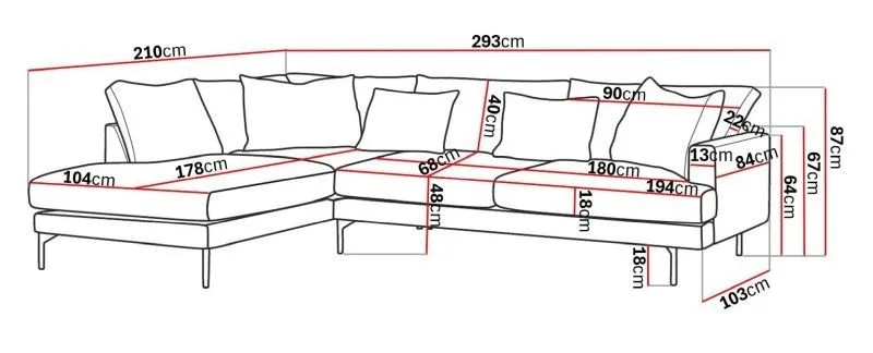 Menard 4-sits Vänstervänd L-formad Djup Schäslongsoffa i Manchester - Brun - Möbler - Soffa - Divansoffor & schäslongsoffa