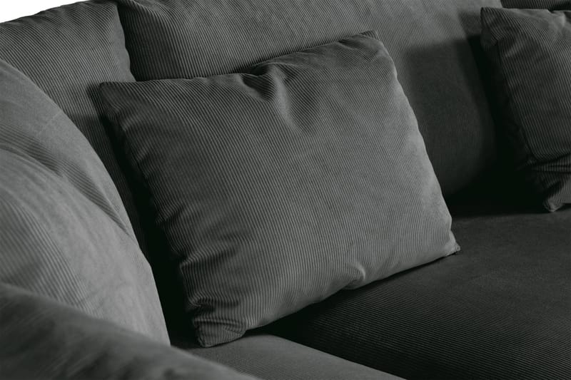 Menard 4-sits Vänstervänd L-formad Djup Schäslongsoffa i Manchester - Grå - Möbler - Soffa - Divansoffor & schäslongsoffa