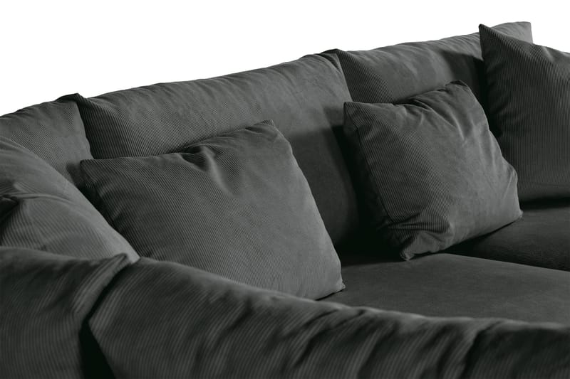 Menard 4-sits Vänstervänd L-formad Djup Schäslongsoffa i Manchester - Grå - Möbler - Soffa - Divansoffor & schäslongsoffa