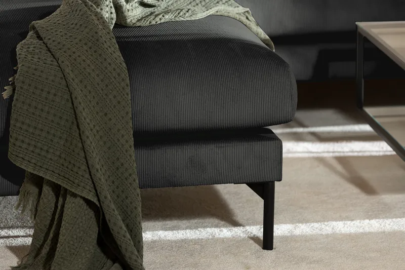 Menard 4-sits Vänstervänd L-formad Djup Schäslongsoffa i Manchester - Grå - Möbler - Soffa - Divansoffor & schäslongsoffa