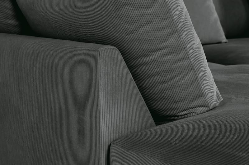 Menard 4-sits Vänstervänd L-formad Djup Schäslongsoffa i Manchester - Grå - Möbler - Soffa - Divansoffor & schäslongsoffa