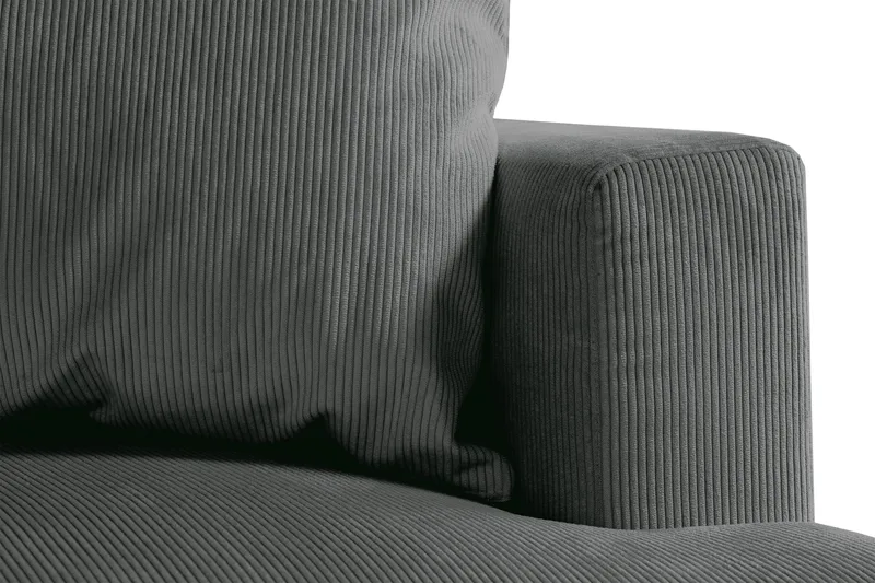 Menard 4-sits Vänstervänd L-formad Djup Schäslongsoffa i Manchester - Grå - Möbler - Soffa - Divansoffor & schäslongsoffa