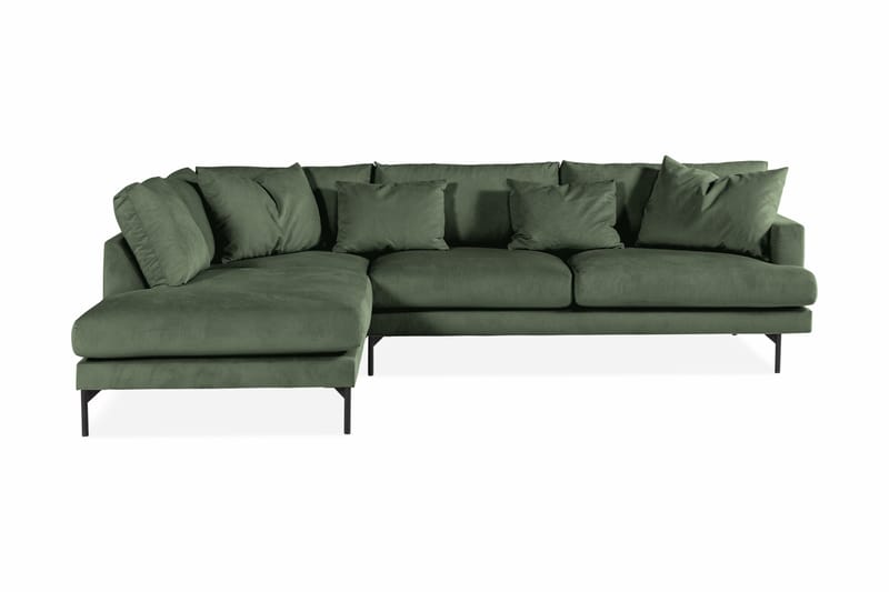 Menard 4-sits Vänstervänd L-formad Djup Schäslongsoffa i Manchester - Grön - Möbler - Soffa - Divansoffor & schäslongsoffa