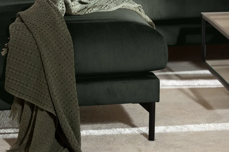 Menard 4-sits Vänstervänd L-formad Djup Schäslongsoffa i Manchester - Grön - Möbler - Soffa - Divansoffor & schäslongsoffa