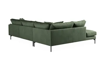 Menard 4-sits Vänstervänd L-formad Djup Schäslongsoffa i Manchester - Grön - Möbler - Soffa - Divansoffor & schäslongsoffa