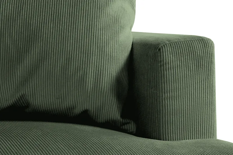 Menard 4-sits Vänstervänd L-formad Djup Schäslongsoffa i Manchester - Grön - Möbler - Soffa - Divansoffor & schäslongsoffa