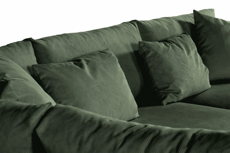 Menard 4-sits Vänstervänd L-formad Djup Schäslongsoffa i Manchester - Grön - Möbler - Soffa - Divansoffor & schäslongsoffa