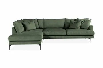 Menard 4-sits Vänstervänd L-formad Djup Schäslongsoffa i Manchester - Grön - Möbler - Soffa - Divansoffor & schäslongsoffa