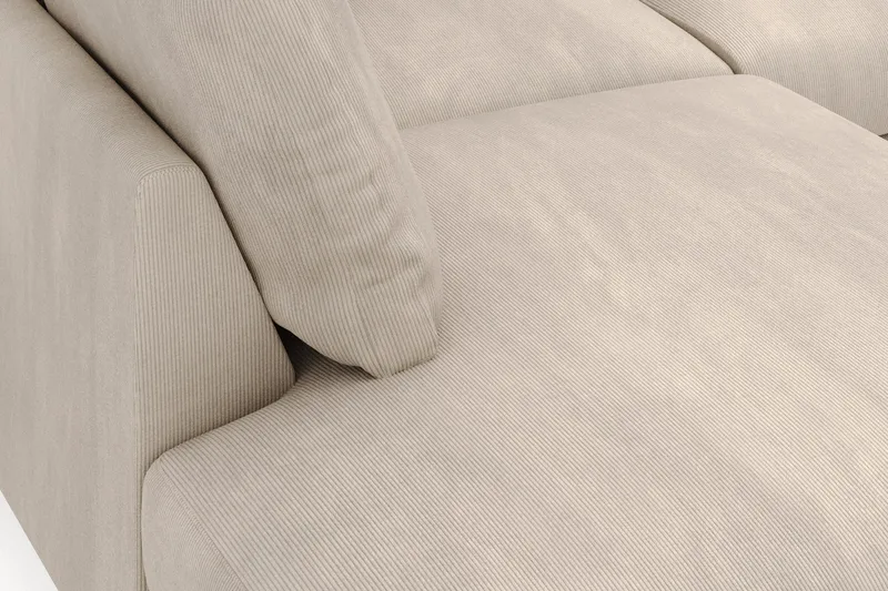 Menard 4-sits Vänstervänd L-formad Djup Schäslongsoffa i Manchester - Greige - Möbler - Soffa - Divansoffor & schäslongsoffa