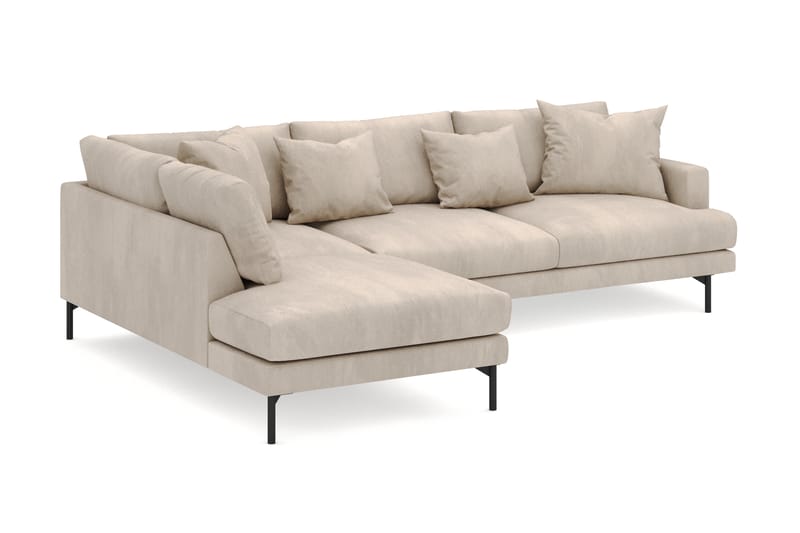 Menard 4-sits Vänstervänd L-formad Djup Schäslongsoffa i Manchester - Greige - Möbler - Soffa - Divansoffor & schäslongsoffa