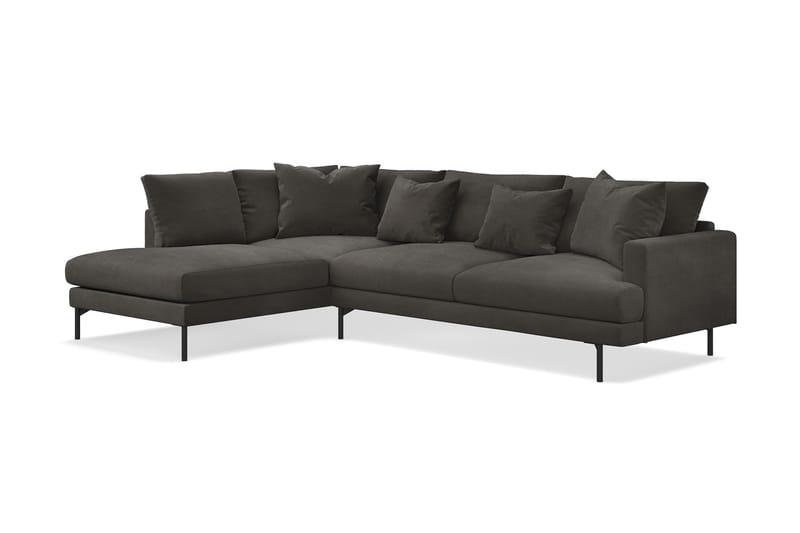 Menard 4-sits Vänstervänd L-formad Djup Schäslongsoffa i Manchester - Mörkgrå - Möbler - Soffa - Divansoffor & schäslongsoffa