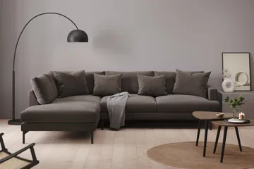 Menard 4-sits Vänstervänd L-formad Djup Schäslongsoffa i Manchester - Mörkgrå - Möbler - Soffa - Divansoffor & schäslongsoffa