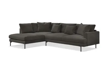 Menard 4-sits Vänstervänd L-formad Djup Schäslongsoffa i Manchester - Mörkgrå - Möbler - Soffa - Divansoffor & schäslongsoffa
