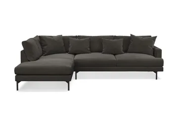 Menard 4-sits Vänstervänd L-formad Djup Schäslongsoffa i Manchester - Mörkgrå - Möbler - Soffa - Divansoffor & schäslongsoffa