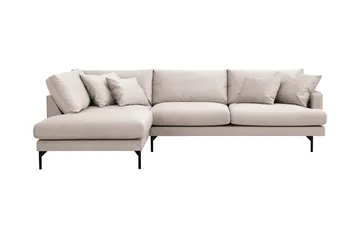 Menard 4-sits Vänstervänd L-formad Djup Schäslongsoffa i Sammet