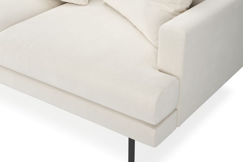 Menard 4-sits Vänstervänd L-formad Djup Schäslongsoffa i Sammet - Krämvit - Möbler - Soffa - Divansoffor & schäslongsoffa