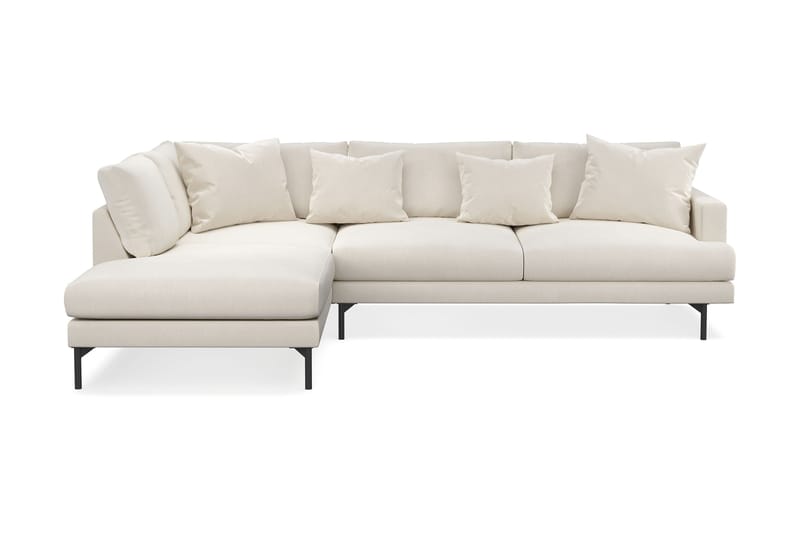 Menard 4-sits Vänstervänd L-formad Djup Schäslongsoffa i Sammet - Krämvit - Möbler - Soffa - Divansoffor & schäslongsoffa