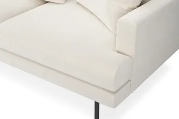 Menard 4-sits Vänstervänd L-formad Djup Schäslongsoffa i Sammet - Krämvit - Möbler - Soffa - Divansoffor & schäslongsoffa