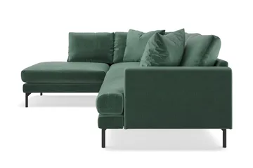 Menard 4-sits Vänstervänd L-formad Djup Schäslongsoffa i Sammet - Mörkgrön - Möbler - Soffa - Divansoffor & schäslongsoffa