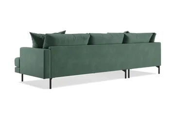 Menard 4-sits Vänstervänd L-formad Djup Schäslongsoffa i Sammet - Mörkgrön - Möbler - Soffa - Divansoffor & schäslongsoffa