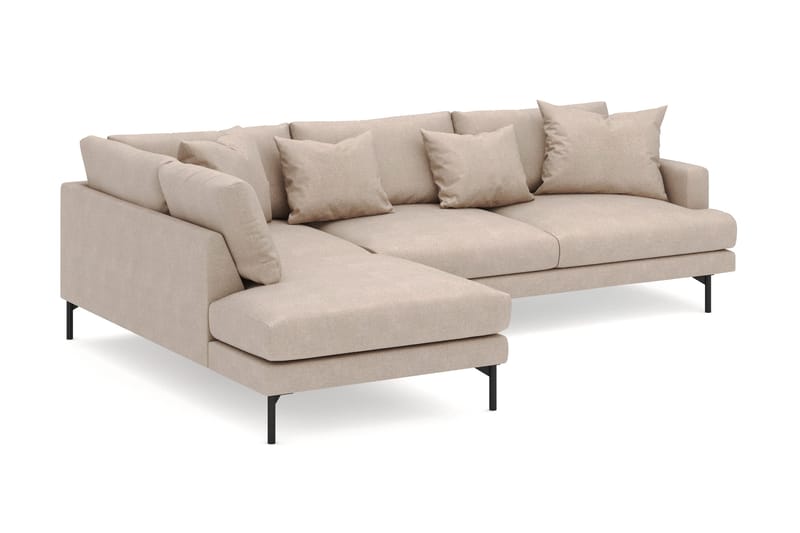 Menard 4-sits Vänstervänd L-formad Djup Schäslongsoffa i Tyg - Beige - Möbler - Soffa - Divansoffor & schäslongsoffa