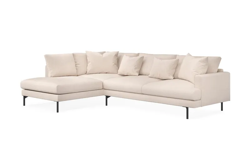Menard 4-sits Vänstervänd L-formad Djup Schäslongsoffa i Tyg - Beige - Möbler - Soffa - Divansoffor & schäslongsoffa