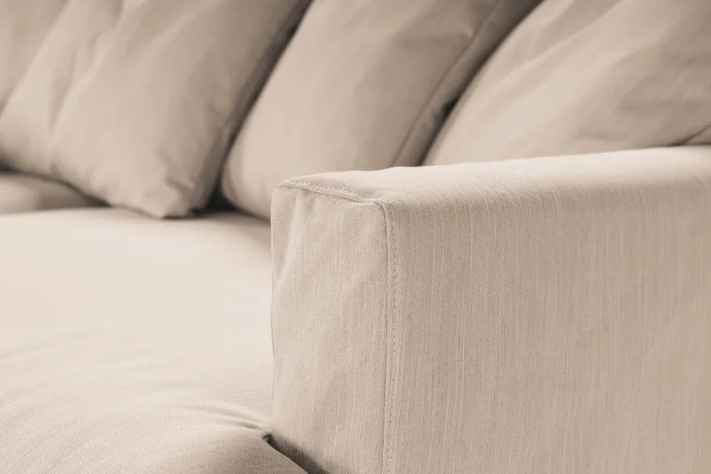 Menard 4-sits Vänstervänd L-formad Schäslongsoffa i Tyg - Beige - Möbler - Soffa - Divansoffor & schäslongsoffa