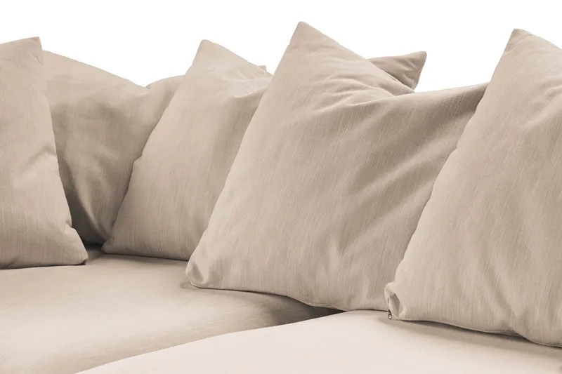 Menard 4-sits Vänstervänd L-formad Djup Schäslongsoffa i Tyg - Beige - Möbler - Soffa - Divansoffor & schäslongsoffa