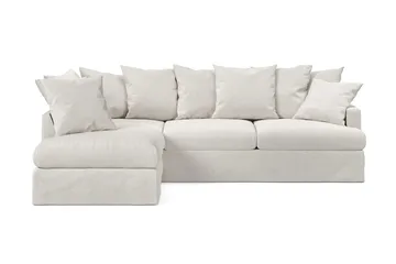 Menard 4-sits Vänstervänd L-formad Djup Schäslongsoffa i Tyg - Beige - Möbler - Soffa - Divansoffor & schäslongsoffa - 4 sits soffa med divan