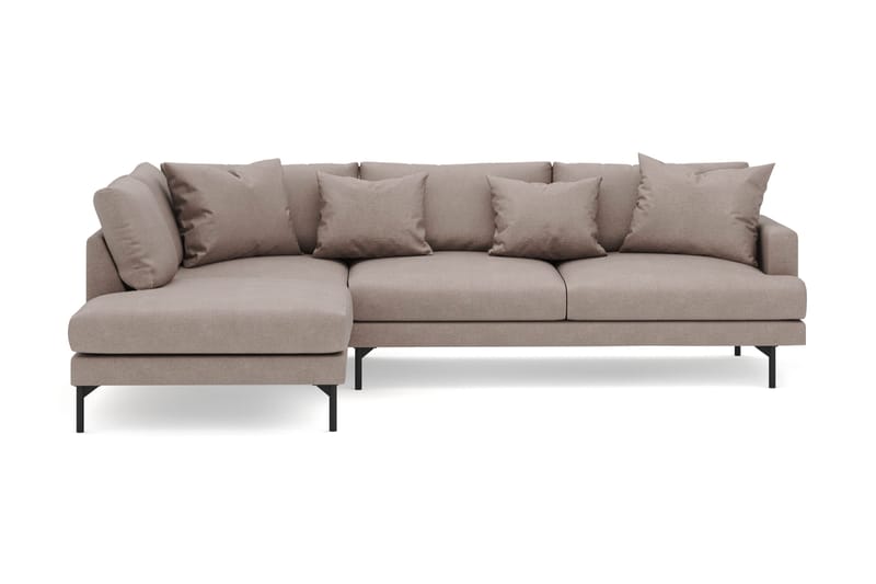 Menard 4-sits Vänstervänd L-formad Djup Schäslongsoffa i Tyg - Brun - Möbler - Soffa - Divansoffor & schäslongsoffa