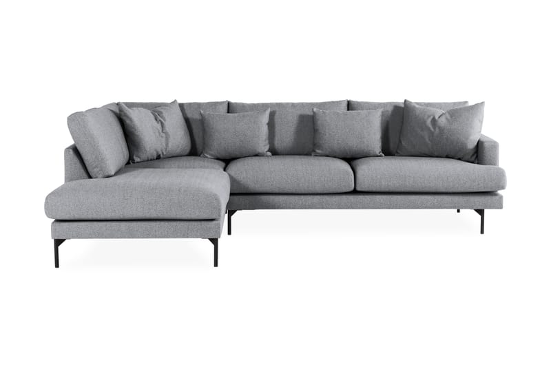 Menard 4-sits Vänstervänd L-formad Djup Schäslongsoffa i Tyg - Grå - Möbler - Soffa - Divansoffor & schäslongsoffa