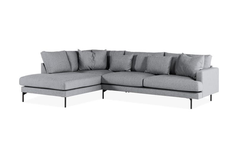 Menard 4-sits Vänstervänd L-formad Djup Schäslongsoffa i Tyg - Grå - Möbler - Soffa - Divansoffor & schäslongsoffa