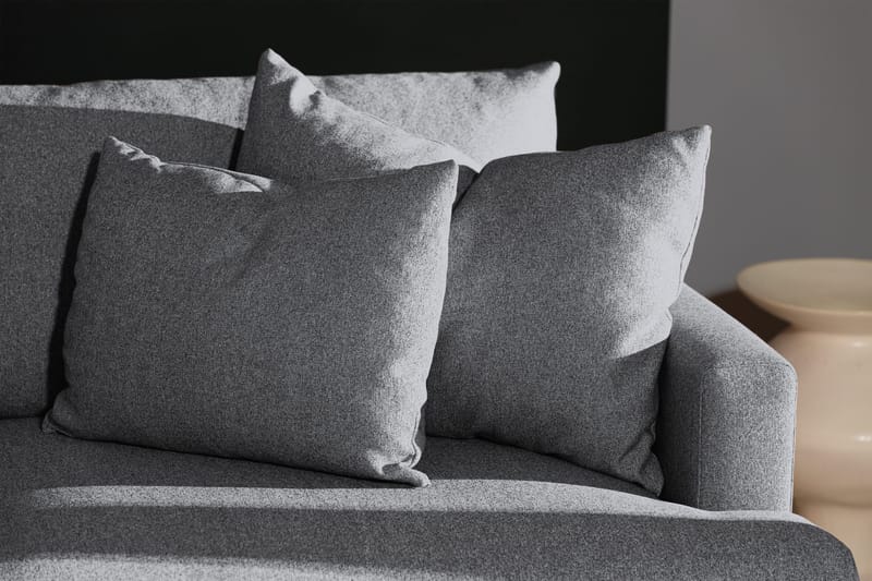 Menard 4-sits Vänstervänd L-formad Djup Schäslongsoffa i Tyg - Grå - Möbler - Soffa - Divansoffor & schäslongsoffa