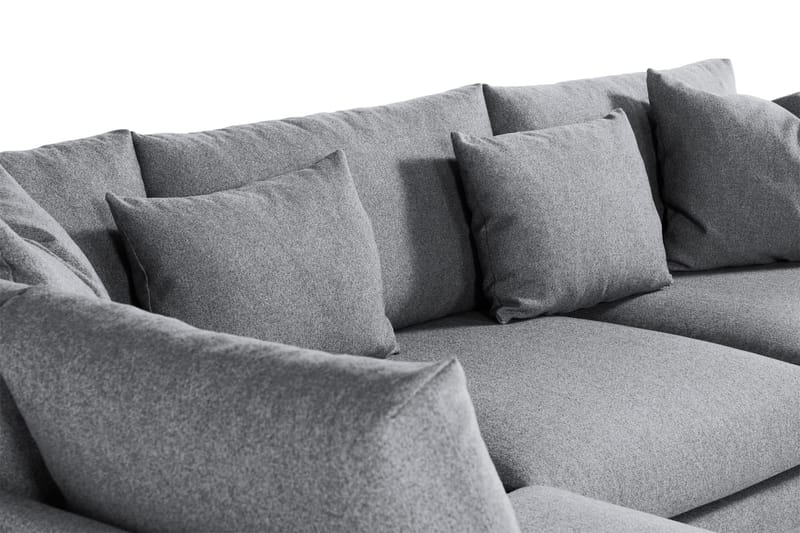 Menard 4-sits Vänstervänd L-formad Djup Schäslongsoffa i Tyg - Grå - Möbler - Soffa - Divansoffor & schäslongsoffa