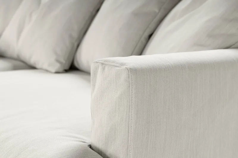 Menard 4-sits Vänstervänd L-formad Schäslongsoffa i Tyg - Ljusgrå - Möbler - Soffa - Divansoffor & schäslongsoffa