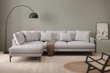 Menard 4-sits Vänstervänd L-formad Djup Schäslongsoffa i Tyg - Ljusgrå - Möbler - Soffa - Divansoffor & schäslongsoffa