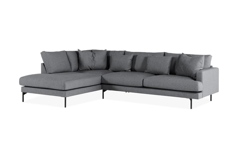 Menard 4-sits Vänstervänd L-formad Djup Schäslongsoffa i Tyg - Mörkgrå - Möbler - Soffa - Divansoffor & schäslongsoffa