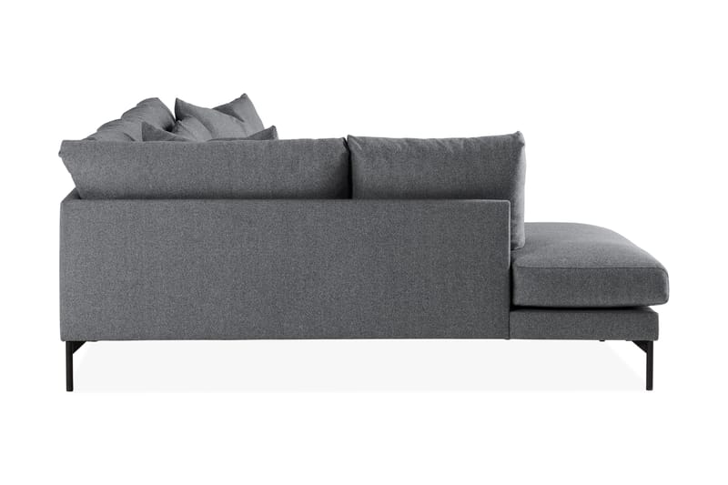 Menard 4-sits Vänstervänd L-formad Djup Schäslongsoffa i Tyg - Mörkgrå - Möbler - Soffa - Divansoffor & schäslongsoffa