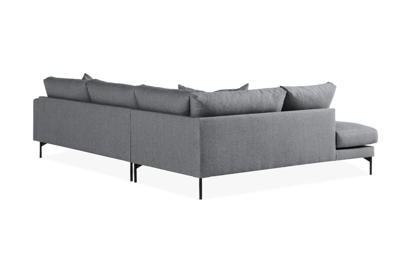 Menard 4-sits Vänstervänd L-formad Djup Schäslongsoffa i Tyg - Mörkgrå - Möbler - Soffa - Divansoffor & schäslongsoffa