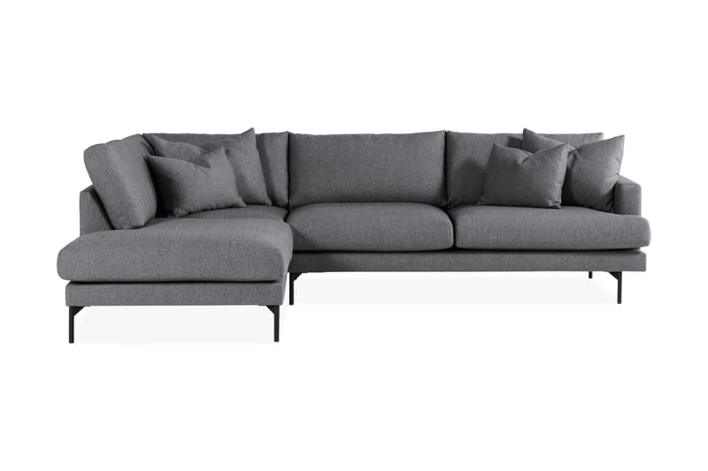 Menard 4-sits Vänstervänd L-formad Djup Schäslongsoffa i Tyg - Mörkgrå - Möbler - Soffa - Divansoffor & schäslongsoffa
