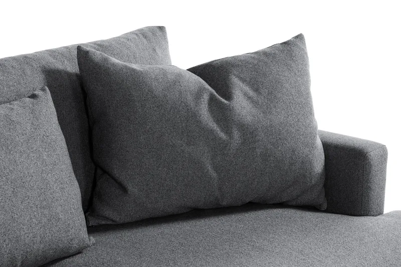 Menard 4-sits Vänstervänd L-formad Djup Schäslongsoffa i Tyg - Mörkgrå - Möbler - Soffa - Divansoffor & schäslongsoffa