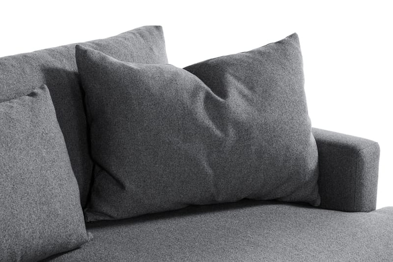 Menard 4-sits Vänstervänd L-formad Djup Schäslongsoffa i Tyg - Mörkgrå - Möbler - Soffa - Divansoffor & schäslongsoffa