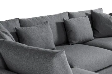 Menard 4-sits Vänstervänd L-formad Djup Schäslongsoffa i Tyg - Mörkgrå - Möbler - Soffa - Divansoffor & schäslongsoffa