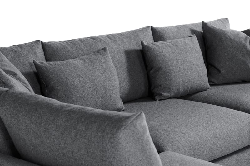 Menard 4-sits Vänstervänd L-formad Djup Schäslongsoffa i Tyg - Mörkgrå - Möbler - Soffa - Divansoffor & schäslongsoffa
