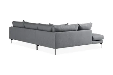 Menard 4-sits Vänstervänd L-formad Djup Schäslongsoffa i Tyg - Mörkgrå - Möbler - Soffa - Divansoffor & schäslongsoffa