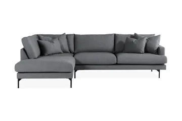 Menard 4-sits Vänstervänd L-formad Djup Schäslongsoffa i Tyg - Mörkgrå - Möbler - Soffa - Divansoffor & schäslongsoffa