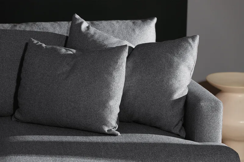 Menard 4-sits Vänstervänd L-formad Djup Schäslongsoffa i Tyg - Mörkgrå - Möbler - Soffa - Divansoffor & schäslongsoffa