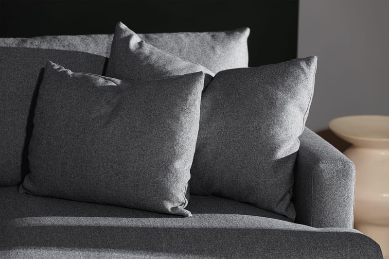 Menard 4-sits Vänstervänd L-formad Djup Schäslongsoffa i Tyg - Mörkgrå - Möbler - Soffa - Divansoffor & schäslongsoffa