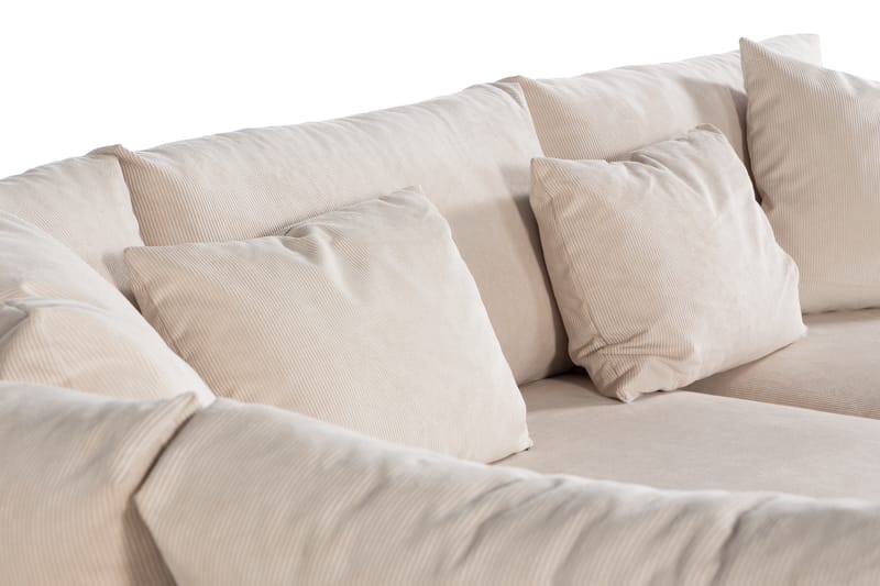 Menard 4-sits Vänstervänd L-formad Schäslongsoffa i Manchester - Beige - Möbler - Soffa - Divansoffor & schäslongsoffa